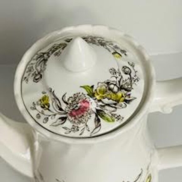 English Set of Teapot, Cup and Saucers and Sugar Bowl Crafted by Wood and Sons - Picture 14 of 14